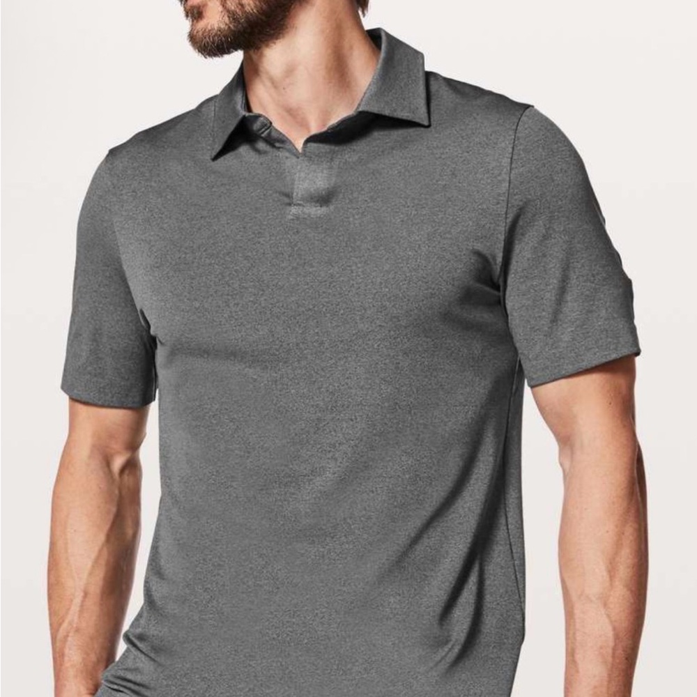 lululemon athletica Men's capacity Polo gray small no tag short sleeve athletic